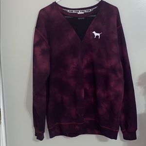 Pink tie dye crew neck